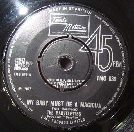 The Marvelettes : My Baby Must Be A Magician (7", Single, Pus)