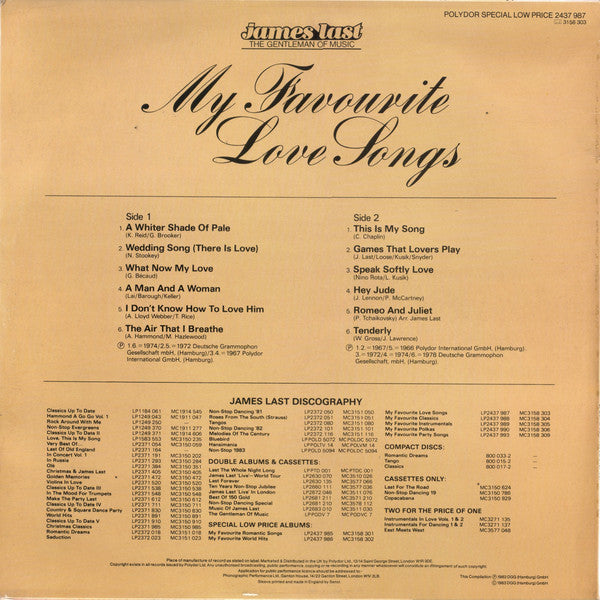 James Last : My Favorite Love Songs (LP, Comp)