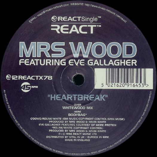 Mrs. Wood Featuring Eve Gallagher : Heartbreak (12")