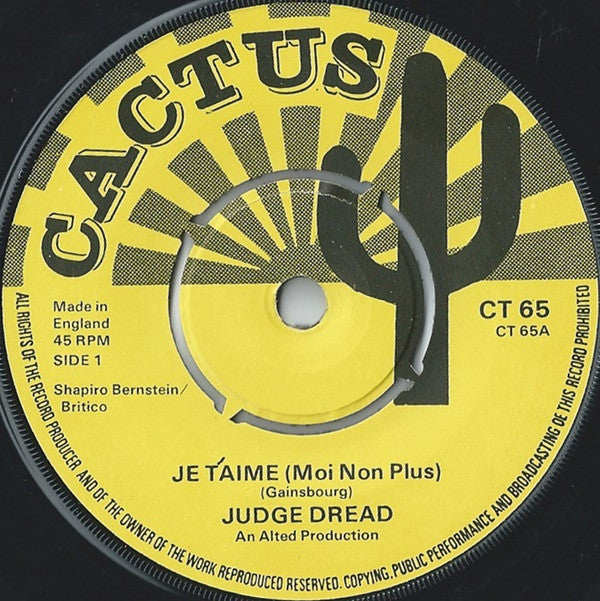 Judge Dread : Je T'Aime (Moi Non Plus) (7", Single, RE)
