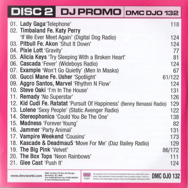 Various : DMC DJ Promo DJO 132 (2xCD, Comp, Promo)
