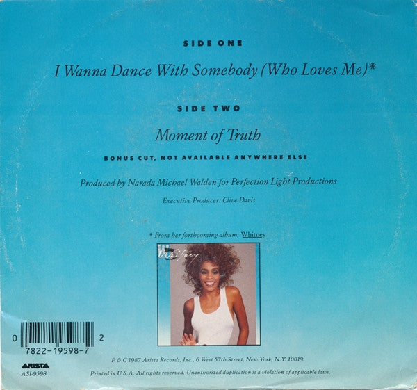 Whitney Houston : I Wanna Dance With Somebody (Who Loves Me) (7", Single)