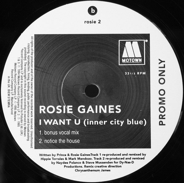 Rosie Gaines : I Want U (Inner City Blue) (12", Promo)