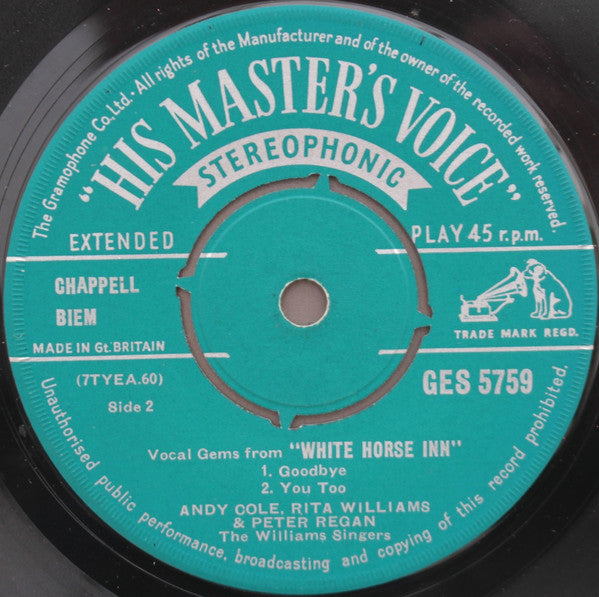 Andy Cole (2), Rita Williams, Charles Young, The Williams Singers, Tony Osborne And His Orchestra, Peter Regan : White Horse Inn (7", EP)
