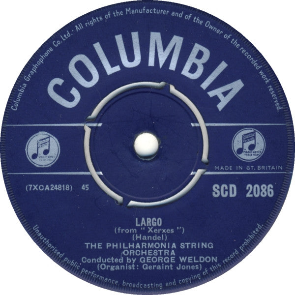 The Philharmonia String Orchestra Conducted By George Weldon : Solemn Melody / Largo (7", RE)