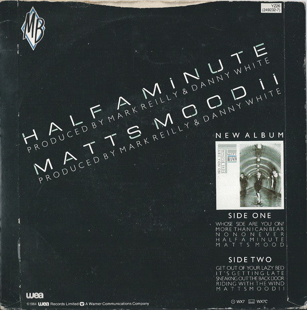 Matt Bianco : Half A Minute (7", Single, Pap)