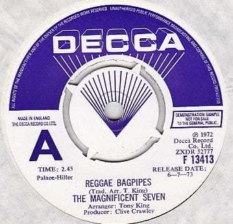 The Magnificent Seven (2) : Reggae Bagpipes (7", Single, Promo)