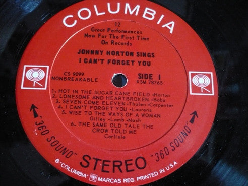Johnny Horton : I Can't Forget You (LP, Album)