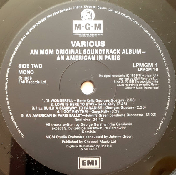 MGM Studio Orchestra : Gigi & An American In Paris (Original MGM Soundtrack Recordings) (LP, Comp, Mono, RM)