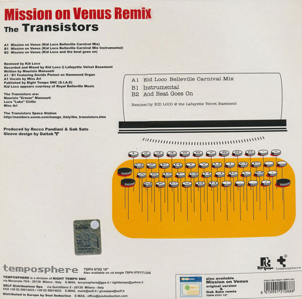 The Transistors : Mission On Venus Remix (10")