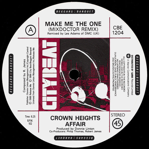 Crown Heights Affair : Make Me The One (12")