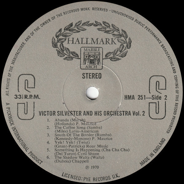 The Victor Silvester Orchestra : Victor Silvester And His Orchestra Vol.2 (LP, Album)