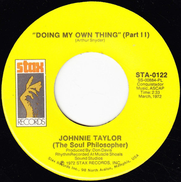 Johnnie Taylor : Doing My Own Thing (7")