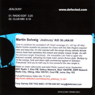 Martin Solveig : Jealousy (CD, Maxi, Promo)