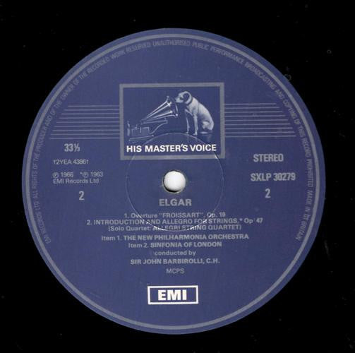 Sir Edward Elgar - Sir John Barbirolli, Hallé Orchestra, New Philharmonia Orchestra, Sinfonia Of London : Falstaff / Froissart Overture / Introduction & Allegro For Strings (LP, Album)