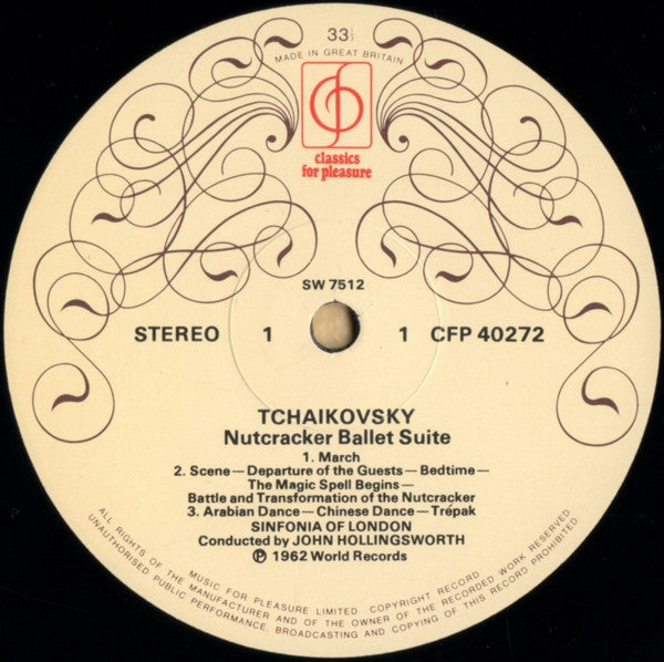 Pyotr Ilyich Tchaikovsky, Sinfonia Of London, John Hollingsworth : Excerpts From The Nutcracker Ballet (LP, RE)