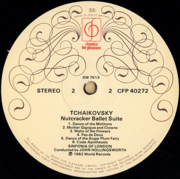 Pyotr Ilyich Tchaikovsky, Sinfonia Of London, John Hollingsworth : Excerpts From The Nutcracker Ballet (LP, RE)
