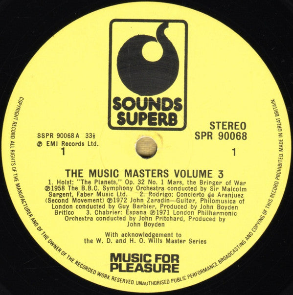 Various : The Music Masters - Great Performances Of Favourites From The Classics Volume Three (LP, Comp)