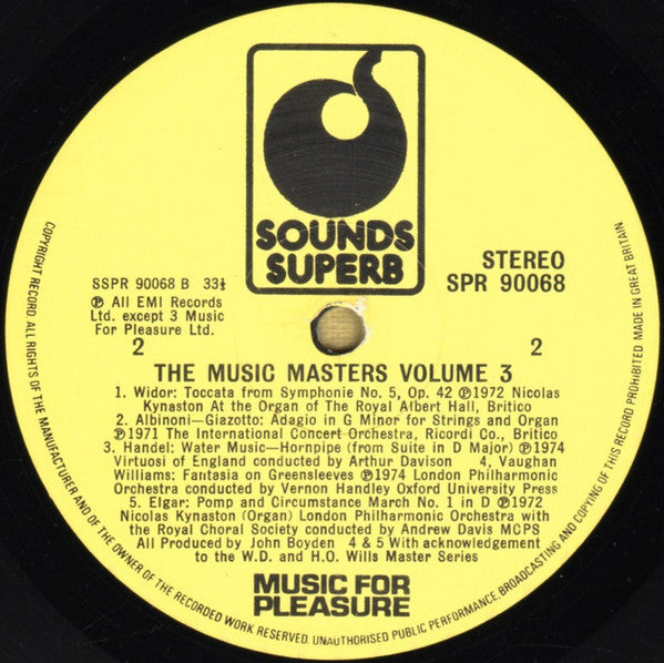 Various : The Music Masters - Great Performances Of Favourites From The Classics Volume Three (LP, Comp)