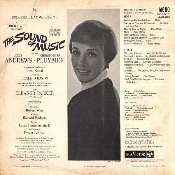 Rodgers & Hammerstein - Julie Andrews : The Sound Of Music (An Original Soundtrack Recording) (LP, Album, Mono)