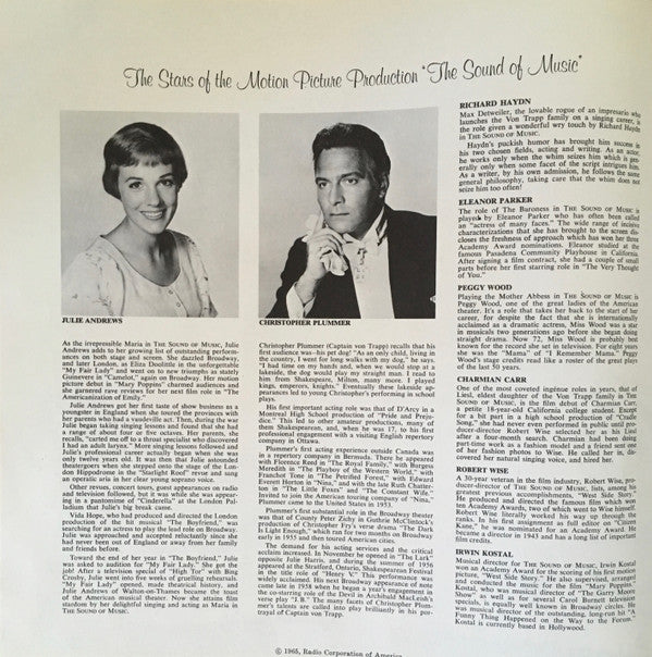 Rodgers & Hammerstein - Julie Andrews : The Sound Of Music (An Original Soundtrack Recording) (LP, Album, Mono)