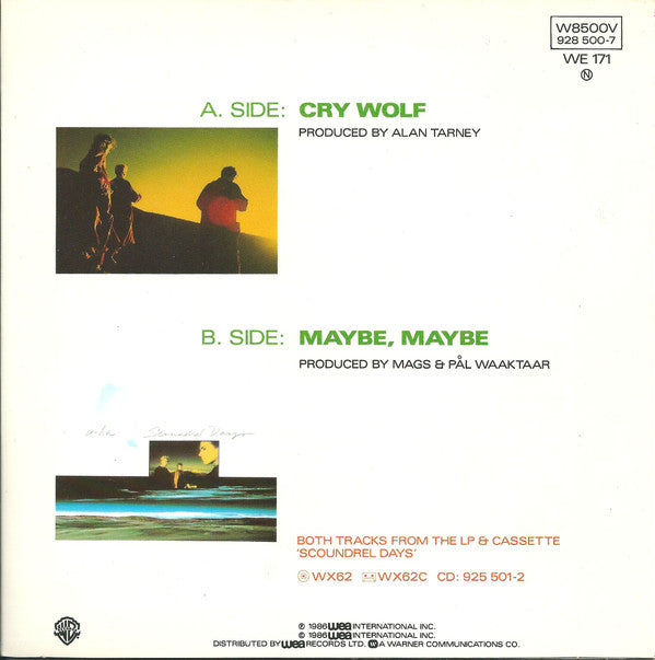 a-ha : Cry Wolf (7", Single, Ltd, Fol)