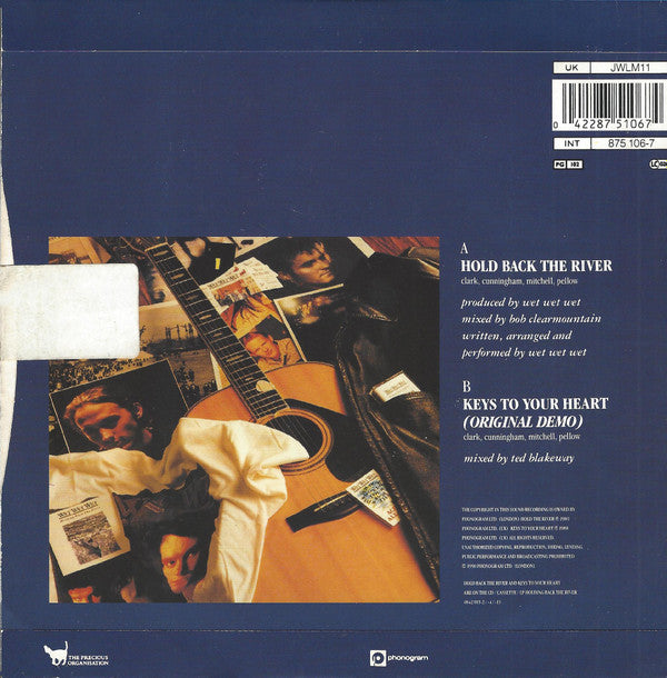 Wet Wet Wet : Hold Back The River (7", Single, Ltd, Mar)