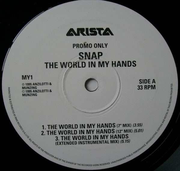 Snap! : The World In My Hands (12", Promo)