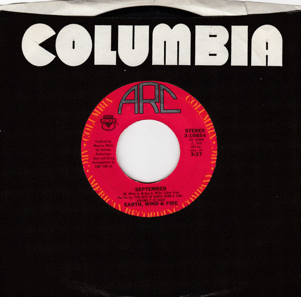 Earth, Wind & Fire : September (7", Single, Styrene, Ter)
