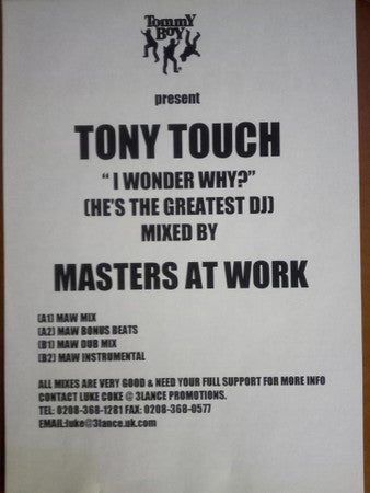 Tony Touch : I Wonder Why? (He's The Greatest DJ) (12", Promo)