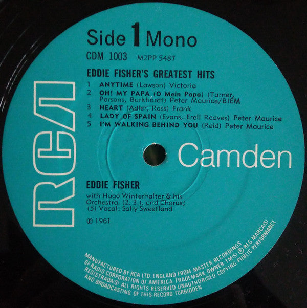 Eddie Fisher : Greatest Hits (LP, Comp, Mono)