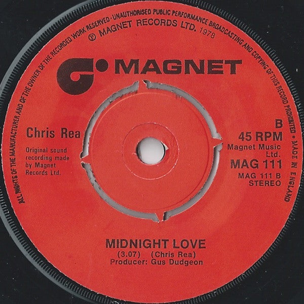Chris Rea : Fool (If You Think It's Over) (7", Single)
