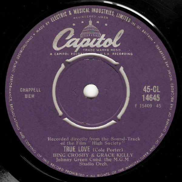 Bing Crosby & Grace Kelly / Bing Crosby & Frank Sinatra : True Love / Well Did You Evah? (7", Single)