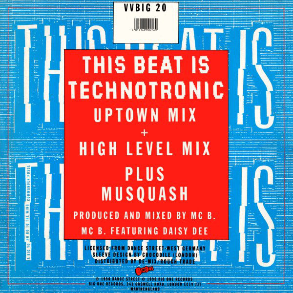 MC B Featuring Daisy Dee : This Beat Is Technotronic (12")