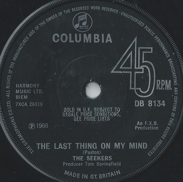 The Seekers : Georgy Girl  (7", Single, Sol)