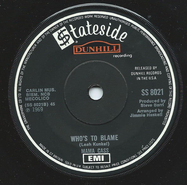 Cass Elliot : It's Getting Better (7", Single, Mono, Sol)