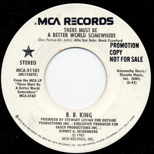 B.B. King : There Must Be A Better World Somewhere (7", Promo)