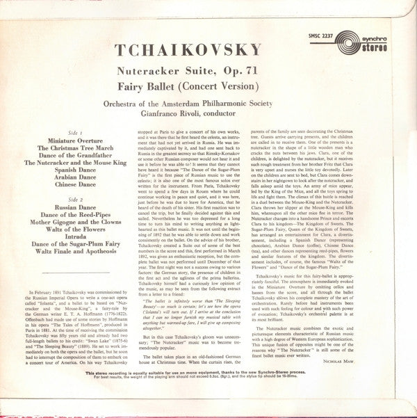 Pyotr Ilyich Tchaikovsky, Amsterdam Philharmonic Society Orchestra, Gianfranco Rivoli : The Nutcracker - Fairy Ballet In 2 Acts (Concert Version) (LP)