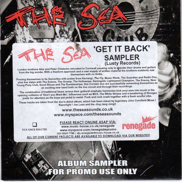The Sea (3) : Get It Back (Album Sampler) (CD, Promo, Smplr)