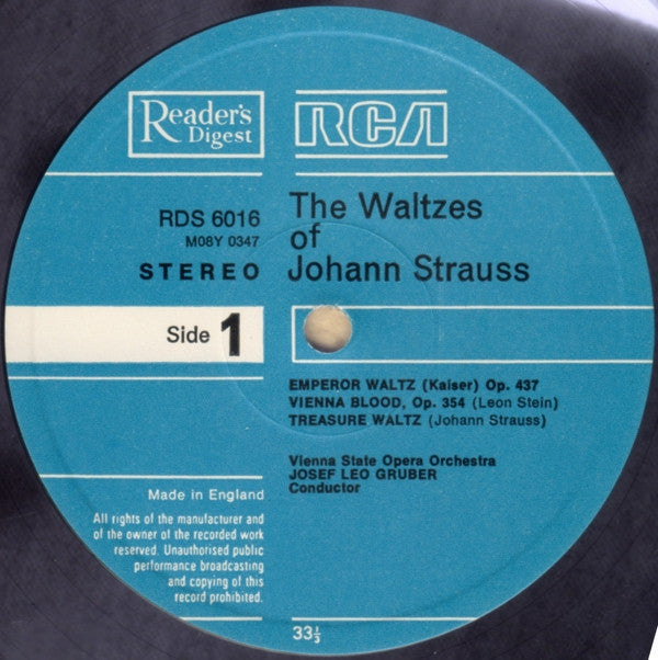 Orchester Der Wiener Staatsoper Conducted By Josef Leo Gruber, Johann Strauss Jr. : The World's Great Waltzes - The Waltzes Of Johann Strauss (LP)