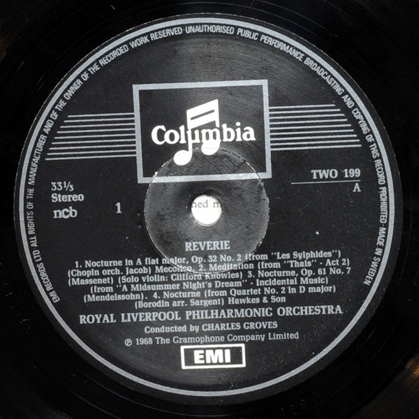 Royal Liverpool Philharmonic Orchestra, Sir Charles Groves : Reverie (LP, Album, RE)