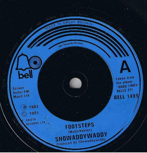 Showaddywaddy : Footsteps (7", Single, Blu)