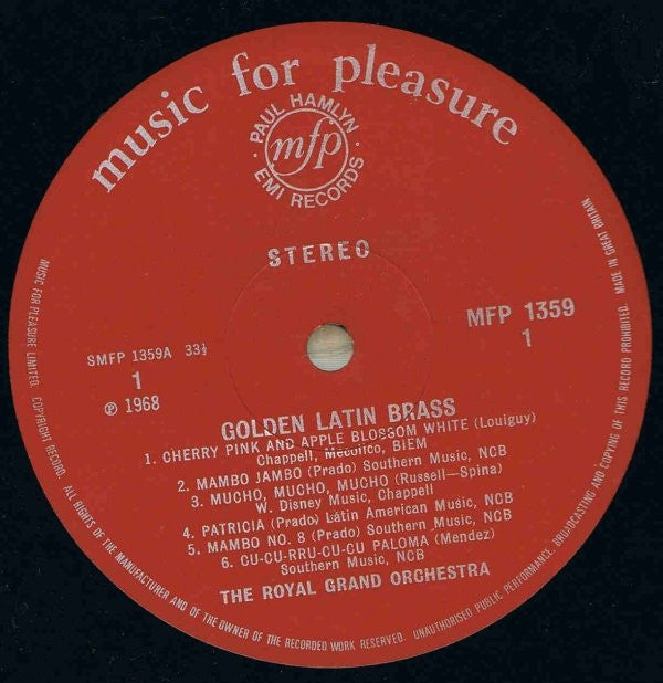 The Royal Grand Orchestra : Golden Latin Brass (LP, Album)