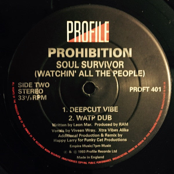 Prohibition : Soul Survivor (Watchin' All The People) (12")
