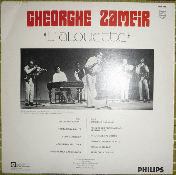 Gheorghe Zamfir : «L' Alouette» (LP, Album)