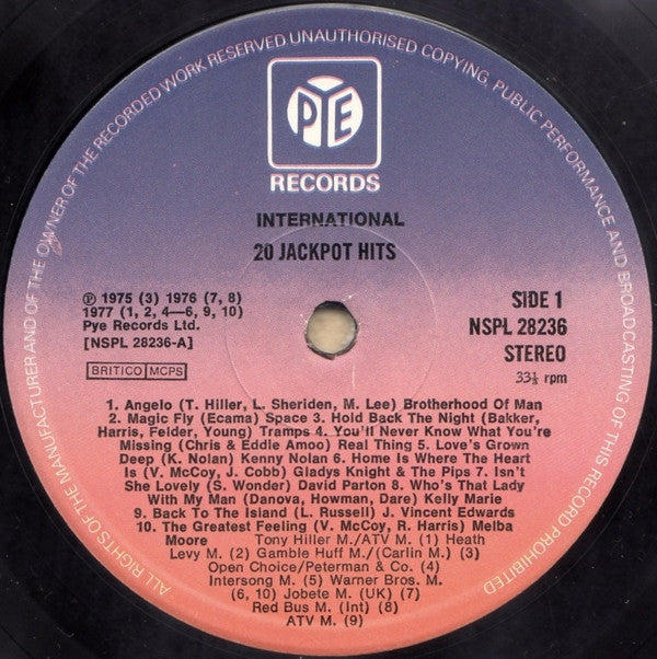 Various : 20 Jackpot Hits (LP, Comp)