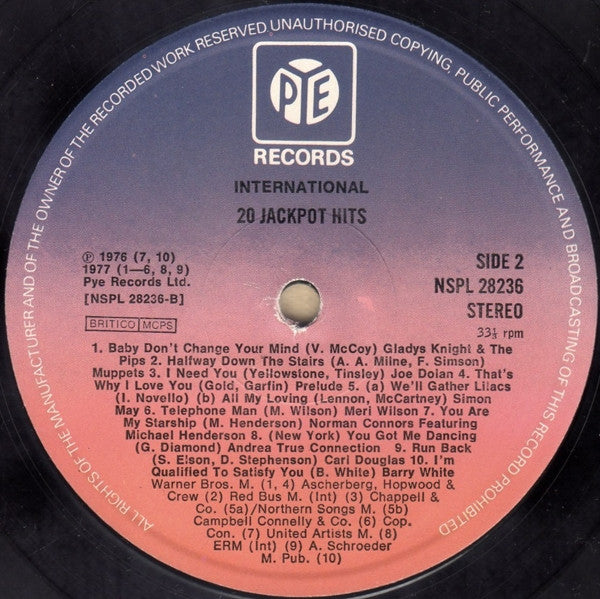 Various : 20 Jackpot Hits (LP, Comp)