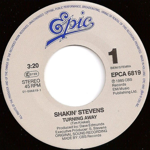 Shakin' Stevens : Turning Away (7", Single)