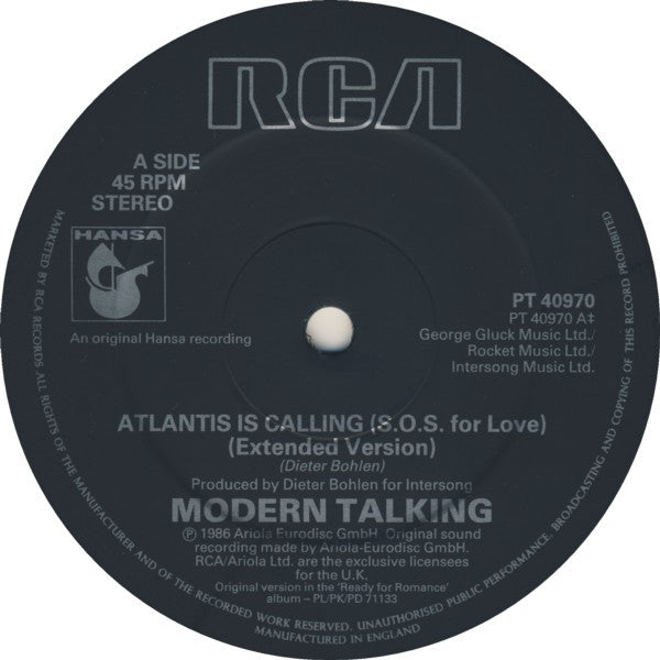 Modern Talking : Atlantis Is Calling (S.O.S. For Love) (12")