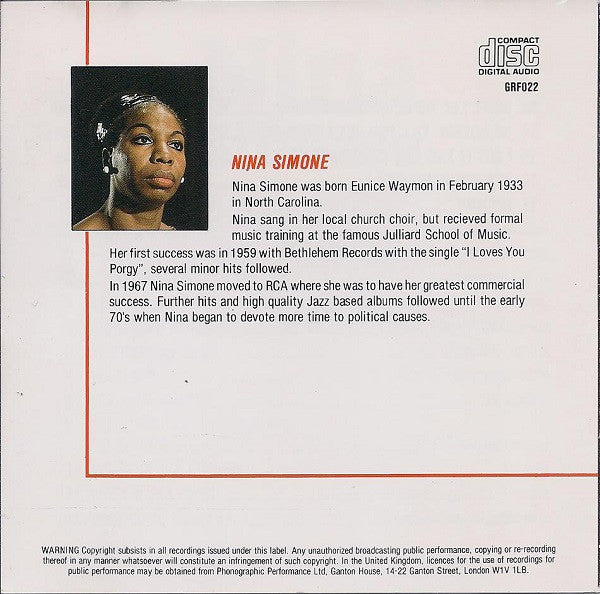 Nina Simone : Do Nothin' Till You Hear From Me (CD, Comp)